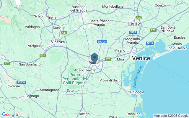 Kaart met locatie Orto Botanico